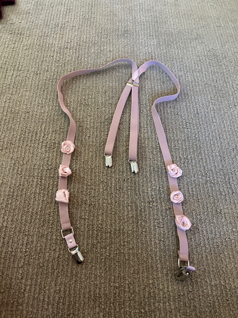 Girls Pink Floral ClipOn Suspenders  Kids Accessories